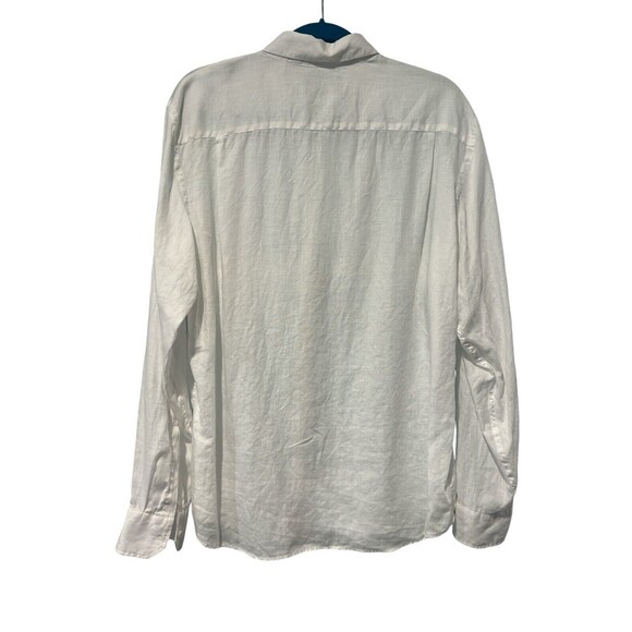 black brown 1826 shirt 100% Linen Size large - Picture 3 of 5